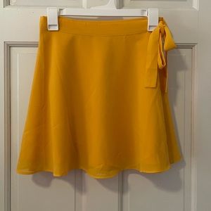 Yellow/gold mini wrap skirt